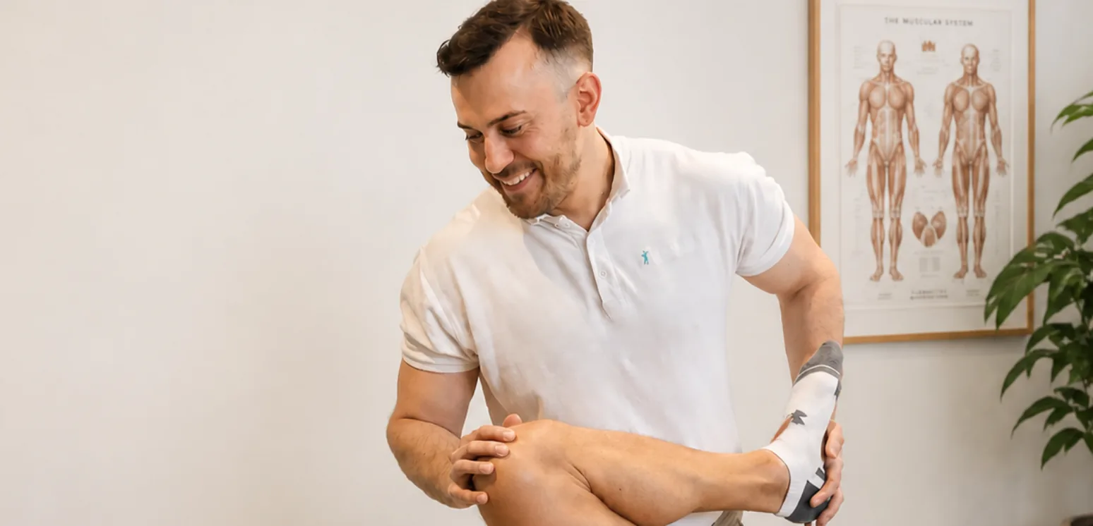 Josh Devine assessing a patient at BetterMe Physiotherapy